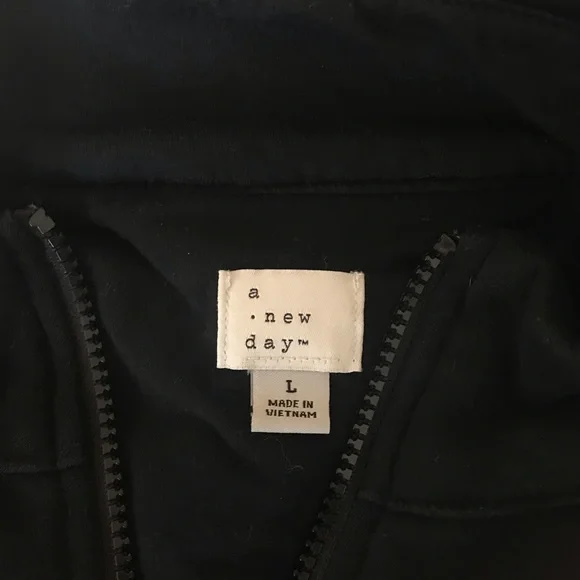 🔴 4/$15 A New Day Black mock neck 1/2 zip pullover sweatshirt size L in EUC - Picture 12 of 14